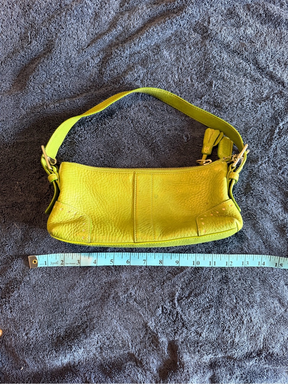 Y2K Coach Green Leather Shoulder Bag - Picture 2 of 6